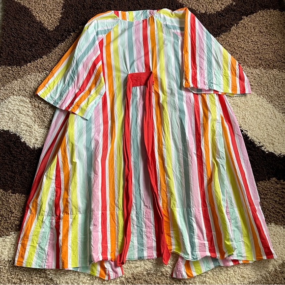 Atlantic Pacific Lake Bell Robe Sz XXL In Rainbow Stripe - Picture 8 of 10